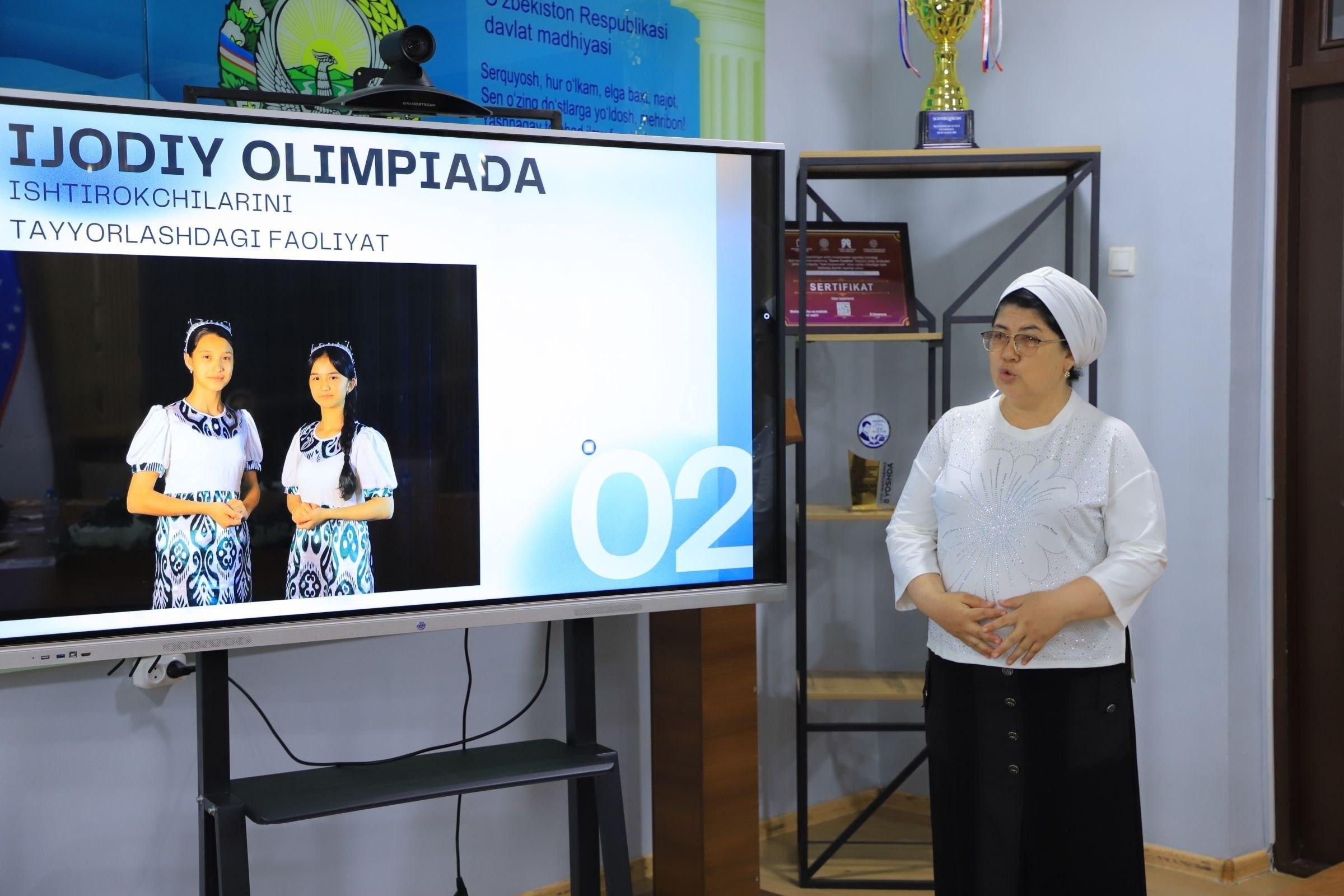 Muhammad Yusuf nomidagi ijod maktabida fan o‘qituvchilarining mehnat ta'tiliga chiqish oldidan maktabda 2025-2026-o‘quv yilida belgilangan maqsadli ko‘rsatkichlari yuzasidan hisobot taqdimoti o‘tkazildi.